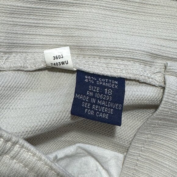 Vintage Y2K Angels Pants Jeans 18 Low Rise Flare Beige Tan Ribbed Stripe - Picture 6 of 8